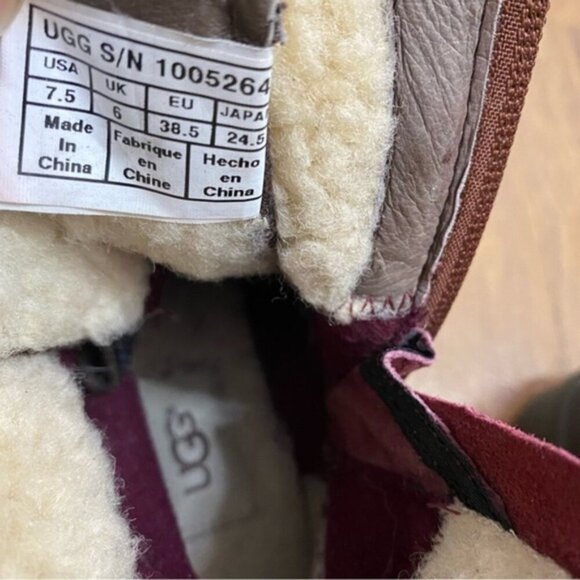 UGG Kesey Waterproof Brown Leather Lace Up Winter Boots Women Size 7.5 - Picture 10 of 10